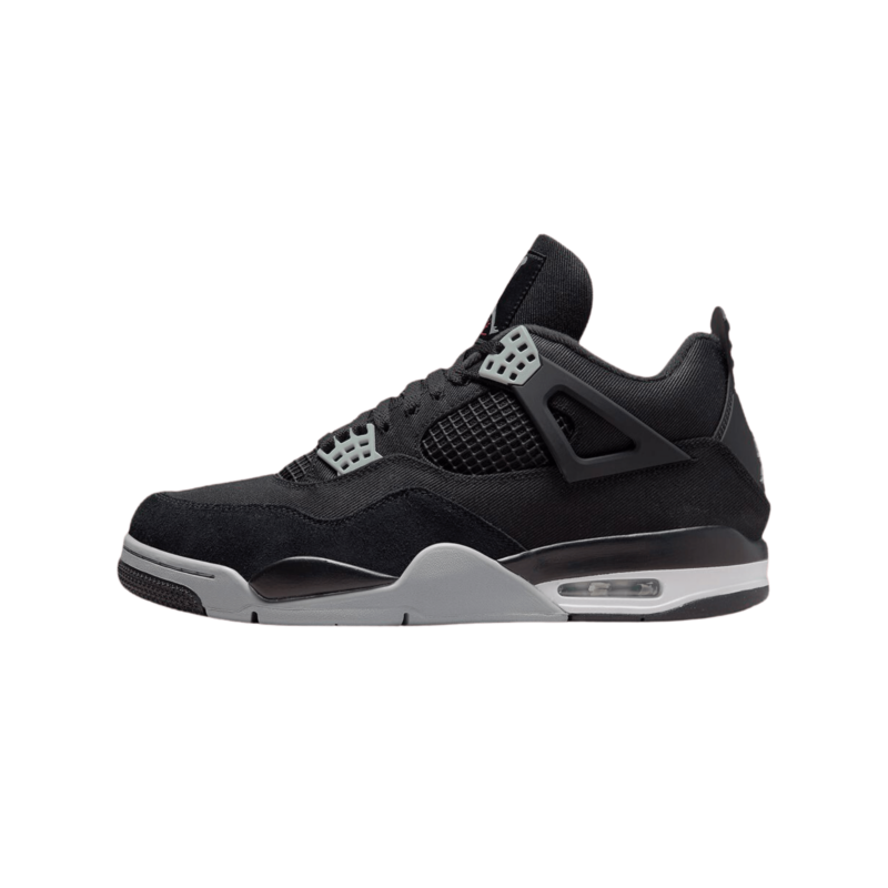 Air Jordan 4 “Black Canvas” Black/Light Steel Grey-White-Fire Red - Underkicks