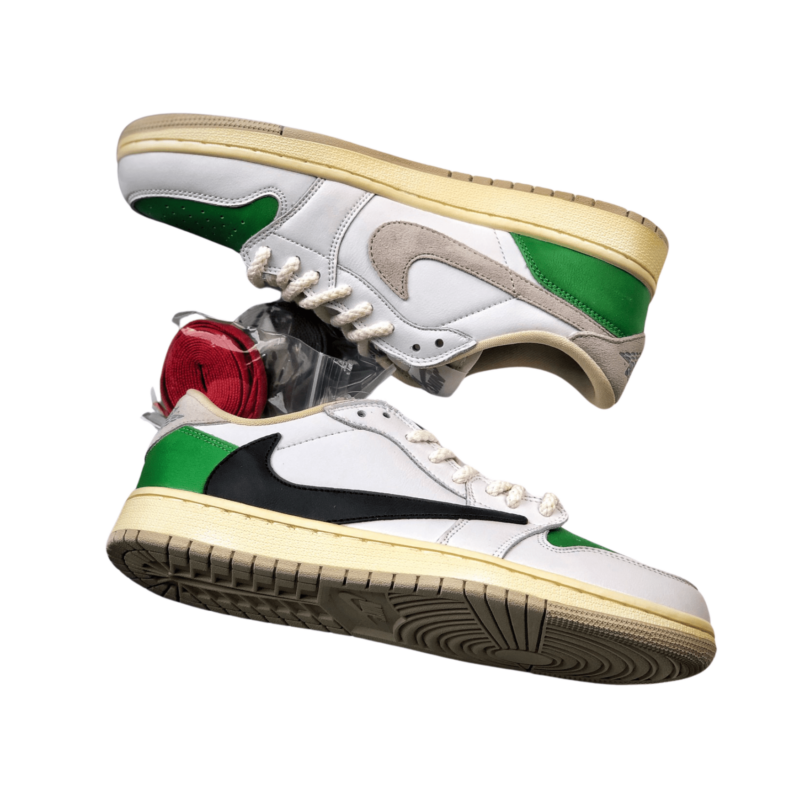 Travis Scott x Air Jordan 1 Low OG SP White Green Black - UnderKicks