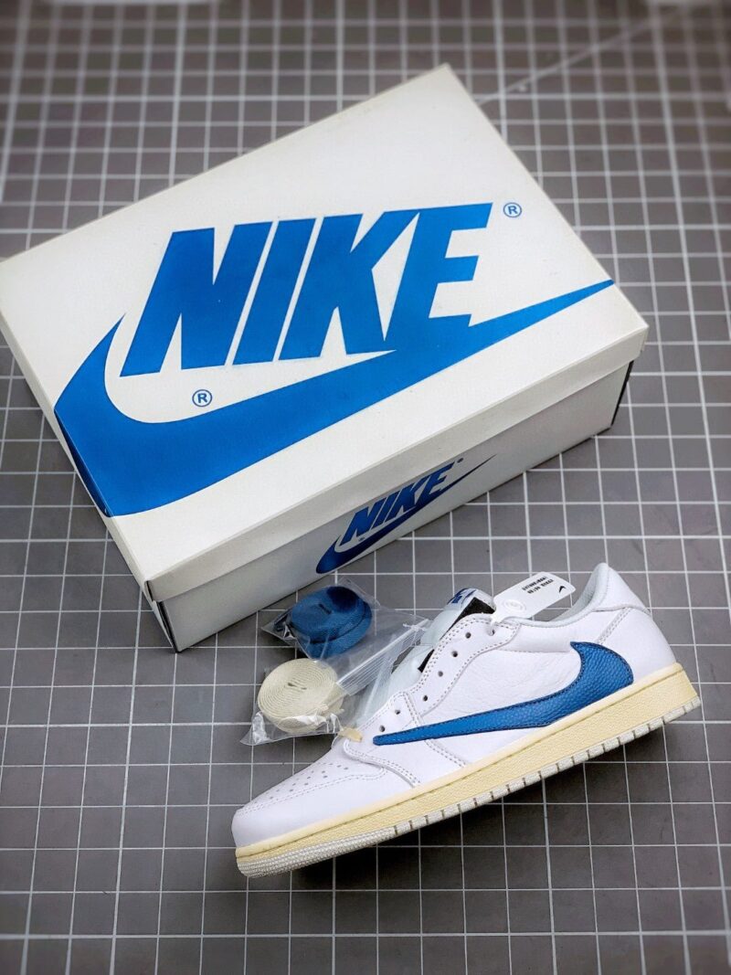 Travis Scott x fragment x Air Jordan 1 Low OG “White/Blue/Sail” - UnderKicks