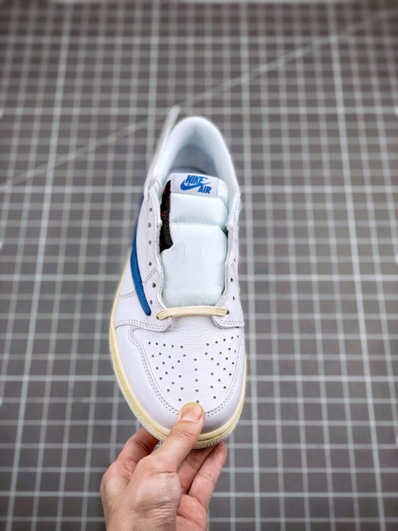 Travis Scott x fragment x Air Jordan 1 Low OG “White/Blue/Sail” - UnderKicks